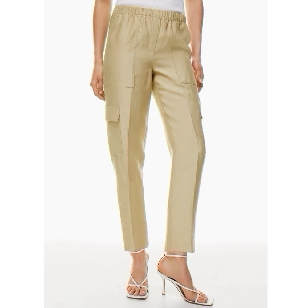 Aritzia Babaton Titan Linen Cargo Pants Humus Beige - Picture 7 of 11